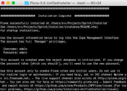 Show that installer is finished